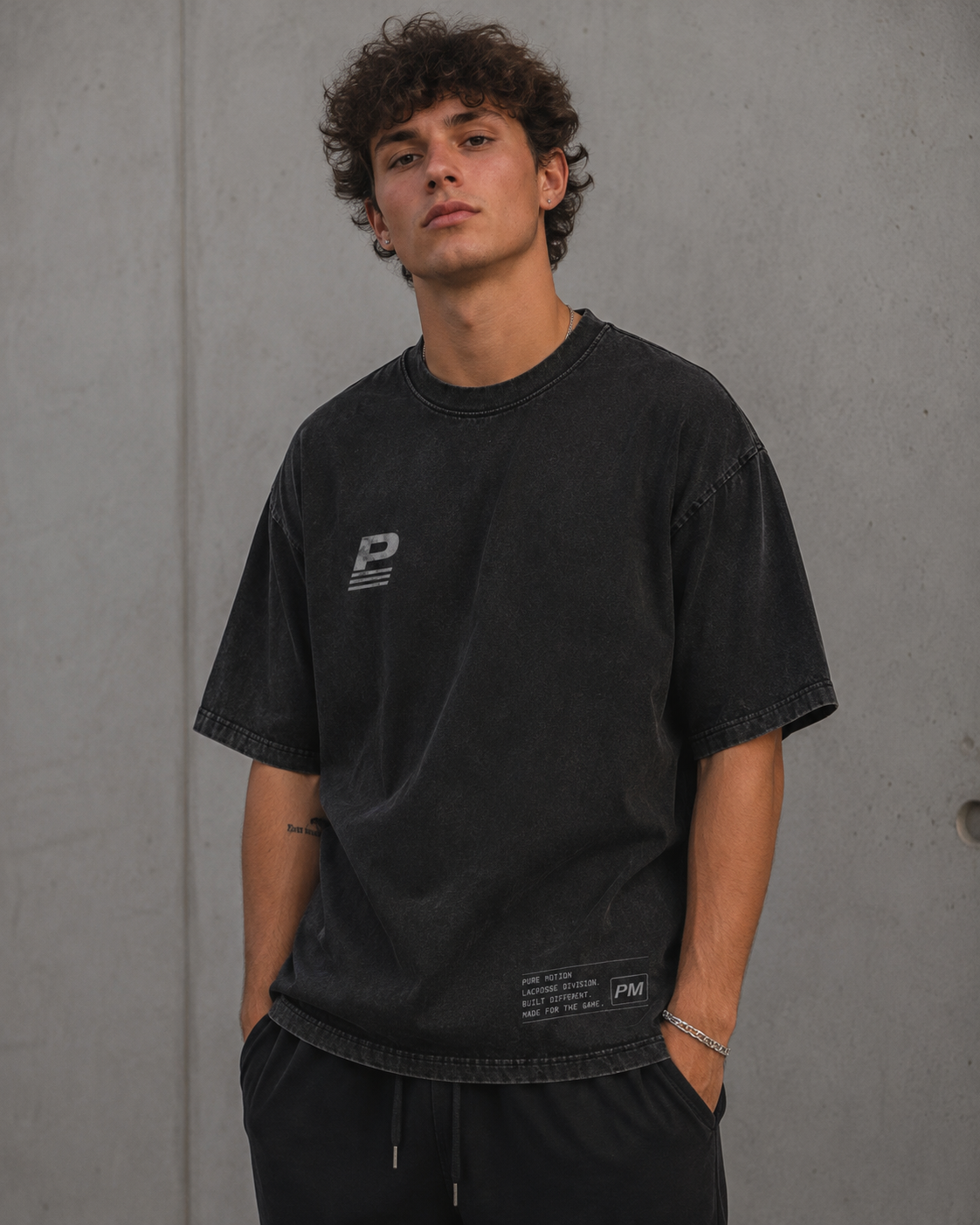 Pure Motion lacrosse washed black short-sleeve t-shirt