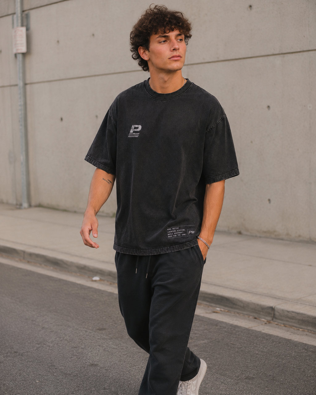 Pure Motion lacrosse washed black short-sleeve t-shirt